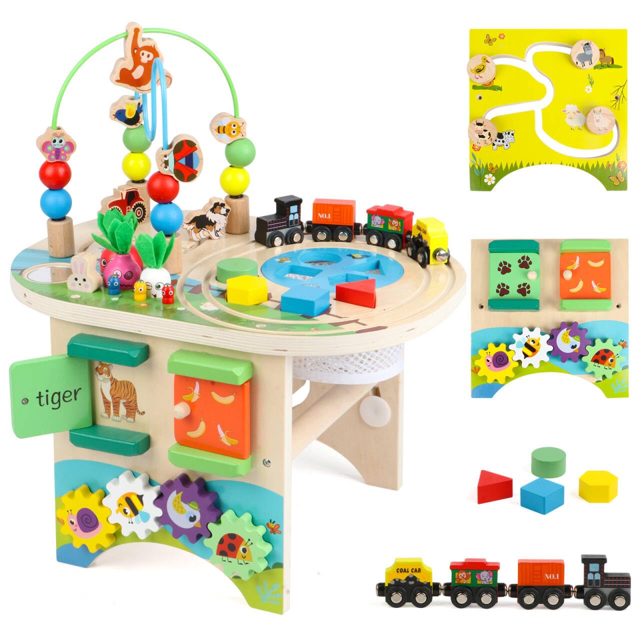 Gemileo Activity Table for 1 Year Old Montessori Educational Learning Toys for 1 2 Year Old Girls Boys Toddlers Baby 12-18 Months 1st First Birthday