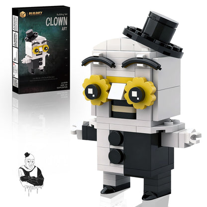 Art The Clown Building Block Set, Horror Villain Action Figure Model Kits with Yellow Glasses, Classic Movie Toy for Adult Fans and Teens Age 6+