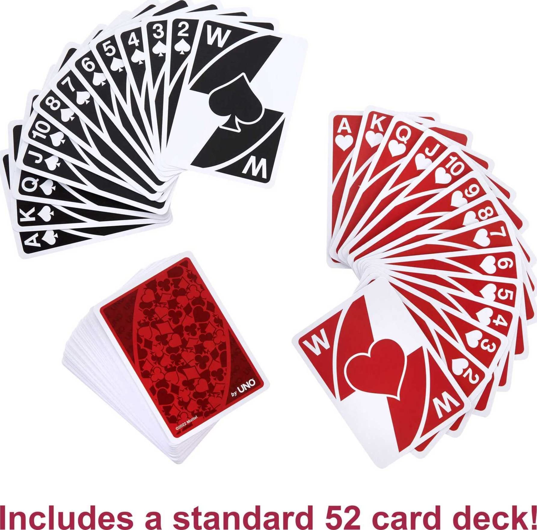 Mattel Games Wild Twists Playing Cards by UNO Brand, 2 Sets of Standard 52-Card Deck Plus 8 Special Wild Cards in Storage Tin
