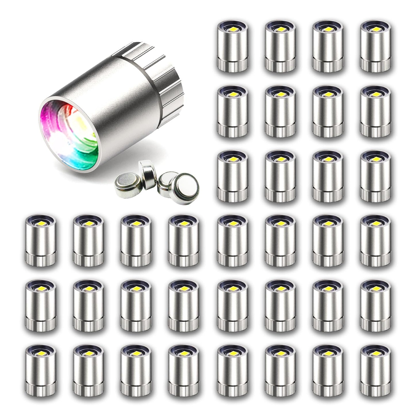 SUZEYAR 36 Pcs - Miniature Lights for Dollhouse,Miniature LED Lights for Handcraft,Mini Spot Light Battery Operated, Tiny Decoration Lights,LED