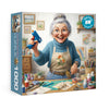 Larkipuzz Funny Grandma Puzzles for Adults 1000 Pieces, Pretty Art Old Women Jigsaw Puzzles, Vintage Cozy Craft Room Painting Puzzle
