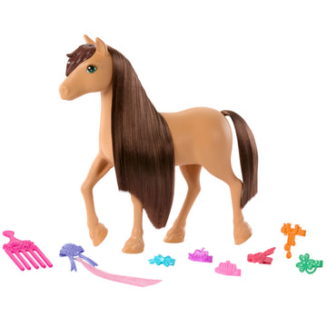 Barbie Mysteries: in Search of The Lost Mare Horse Hairstyles, Doll Toy Horse with Extra Long Mane, Comb and Hair Accessories, Inspired by The Series