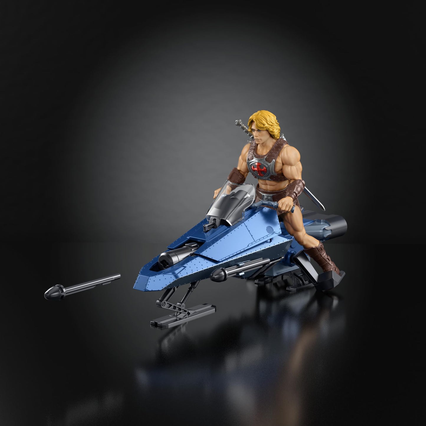 Masters of the Universe Vehicle & Figure 5.5 Inch Scale, Universe He-Man and Sky Sled Pack, 2026 Movie Accurate, Blaster & Projectiles (Amazon