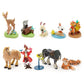 Disney Store Official Disney Princesses & Furry Friends Mega Figure Set - 20 Fully Sculpted Figurines - Includes Snow White, Cinderella, Aurora, Belle
