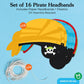 Big Dot of Happiness Pirate Eye Patch Paper Headbands, Colorful Pirate Ship Skull Party Favors for Kids, 16 Count