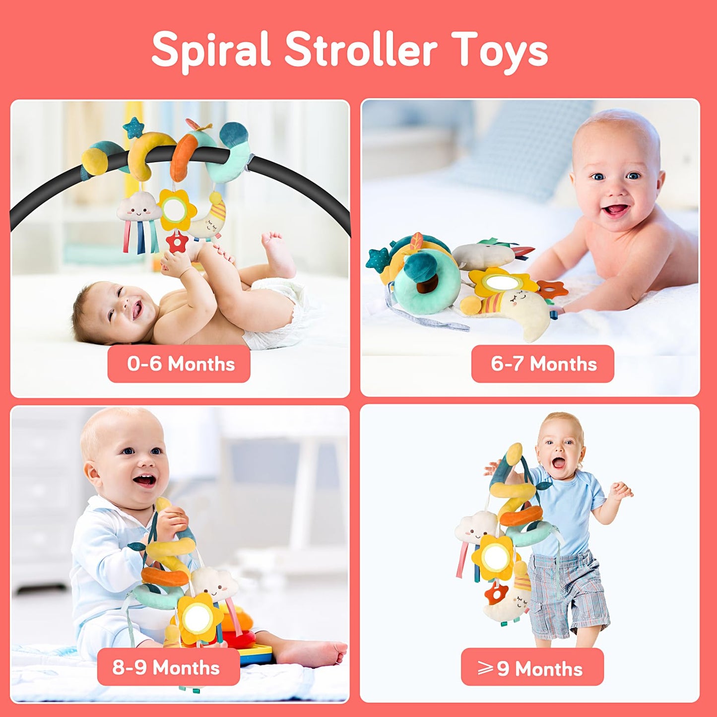 Car Seat Toys Infant Toys 0-6 Months Newborn Toys, Stroller Toys Baby Toys 0-3 Months, Baby Toys 0-6 Months for Crib Mobile Bassinet with Rattles