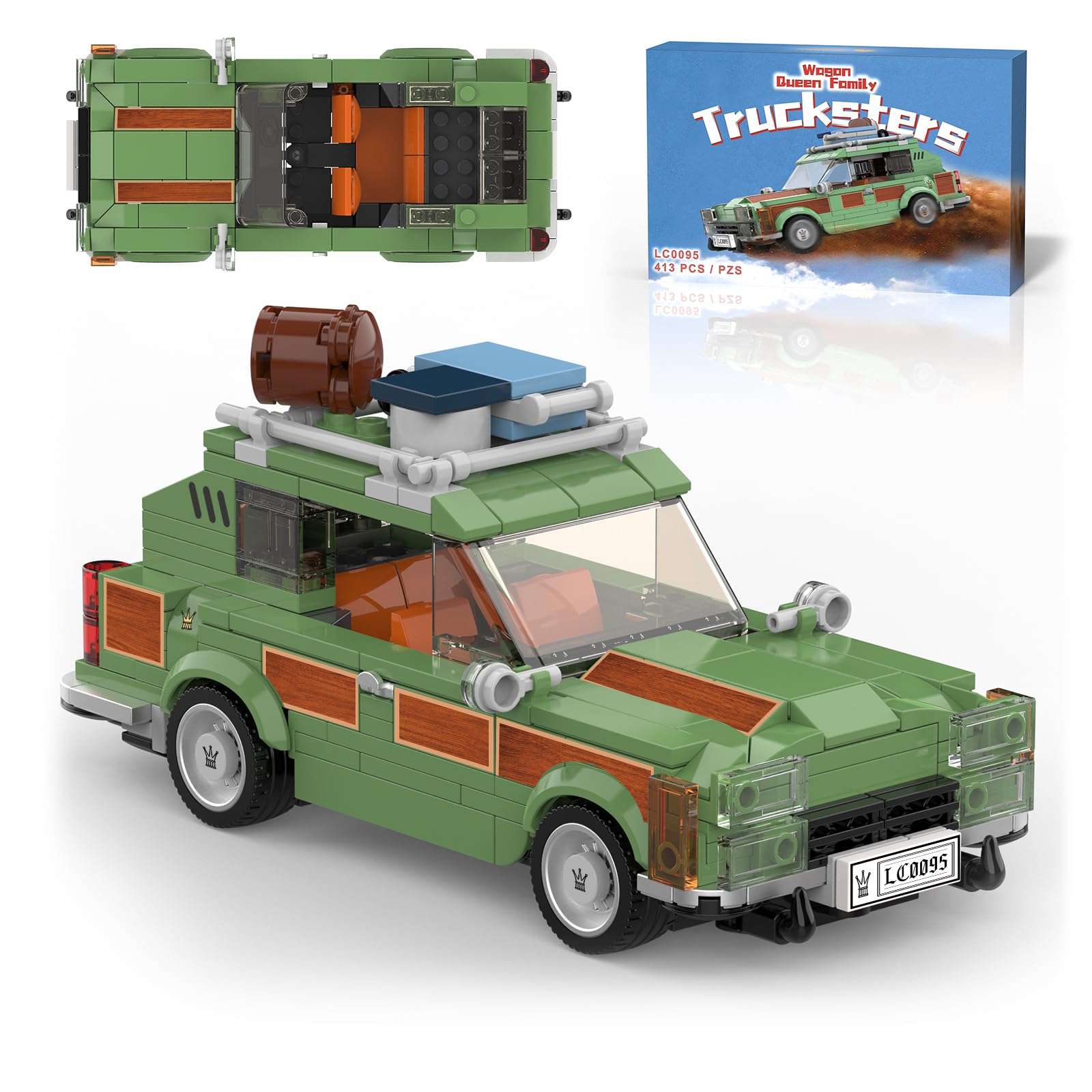 National Vacation Wagon Queen Truckster Building Set, Family Station Wagon Model Building Toys for Movie Fans, 413 Pcs Holiday Camper Toy Kit
