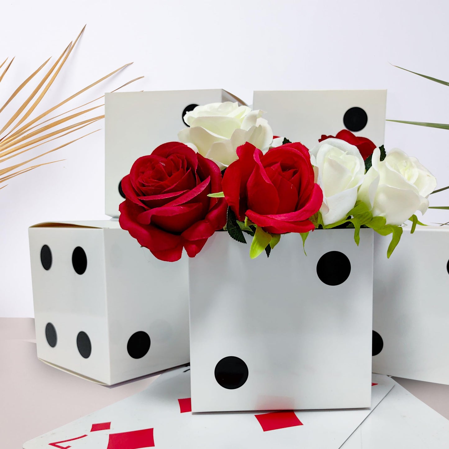 Eylola 12 Pcs White Dice Favor Boxes 6 x 6 x 6 Inch dice Boxes Bulk for centerpieces Casino Party Decorations Game Night Decorations Casino Themed