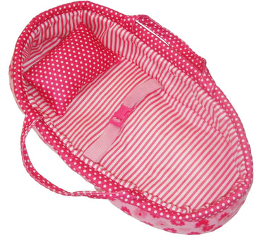 Pink Daisy Doll Carrier Bassinet Bed Carrier & Pillow, 18" | Baby Doll Bassinets, Play Baby Doll Carrier, Doll Baby Carriers, Baby Doll Carrier Bed