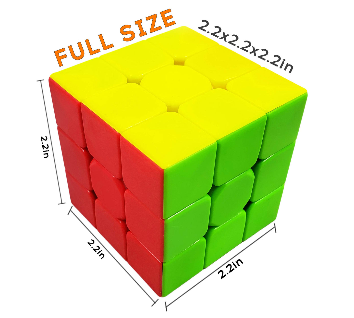 INTEGEAR 6 Pack Full Size Stickerless 56mm Magic Speed Cube 3x3 Easy Turning and Smooth Play Durable Puzzle Cube Toy for Kids