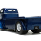 Jada Toys Just Trucks 1:24 1947 Ford COE Flatbed Die-cast Car Dark Blue/White with Tire Rack, Toys for Kids and Adults