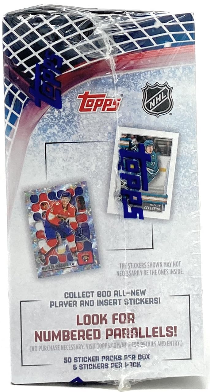 Topps 2025-26 NHL Hockey Sticker Collection Box (50 Packs, 5 Stickers per Pack - Album Sold Separately)