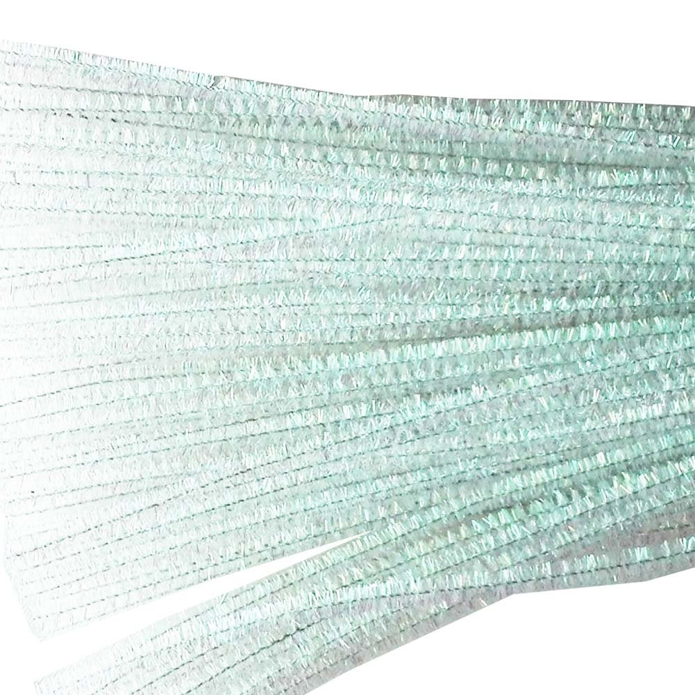 Carykon 100 PCS 12 Inch Iridescent Sparkly Tinsel Stems Pipe Cleaners (White)
