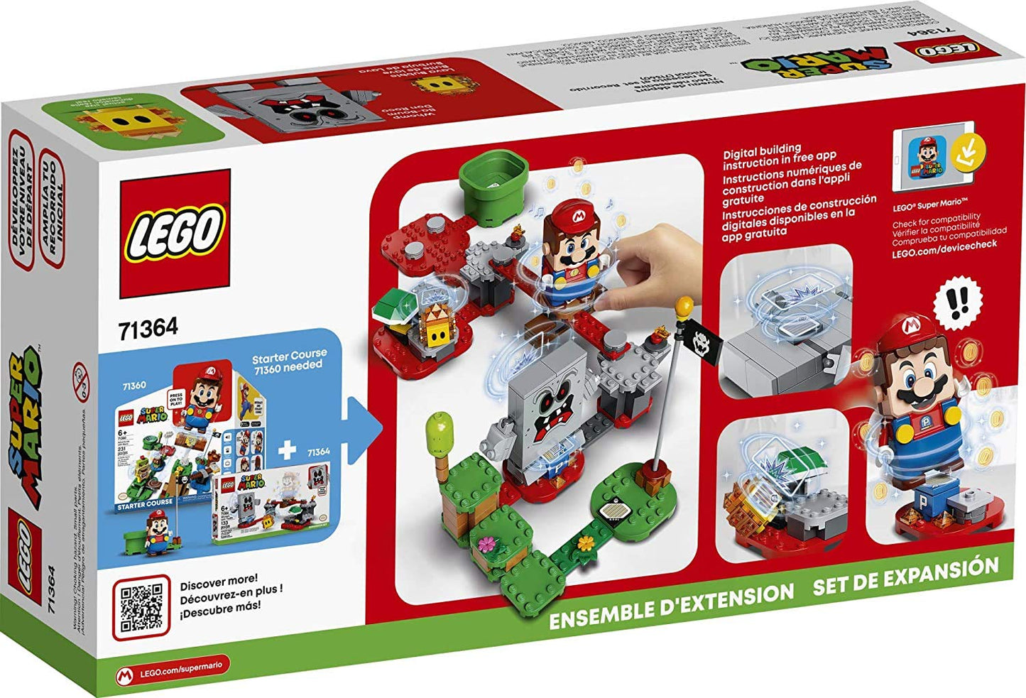 LEGO Super Mario Whomp’s Lava Trouble Expansion Set 71364 Building Kit; Toy for Kids to Enhance Their Super Mario Adventures with Mario Starter Course