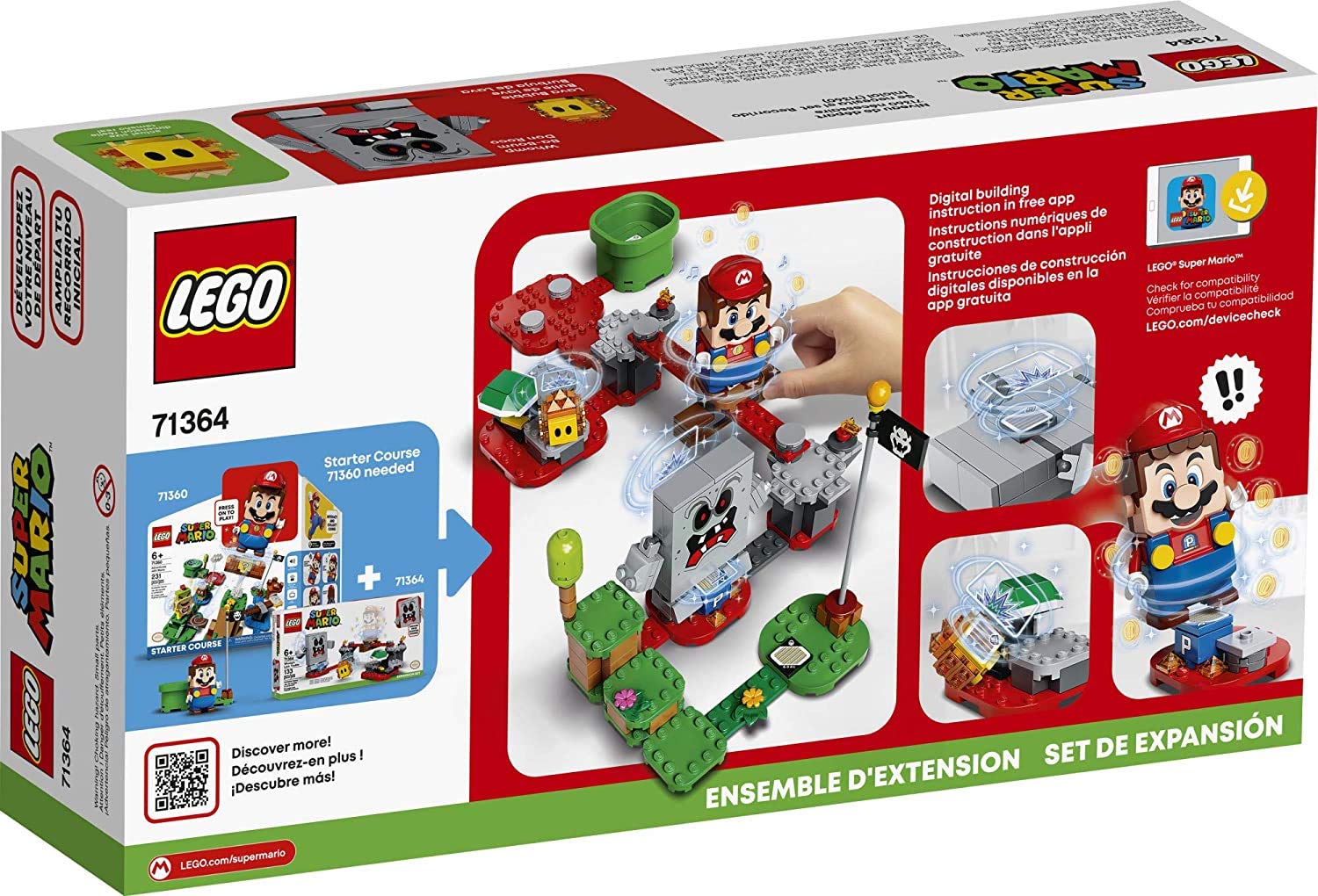 LEGO Super Mario Whomp’s Lava Trouble Expansion Set 71364 Building Kit; Toy for Kids to Enhance Their Super Mario Adventures with Mario Starter Course