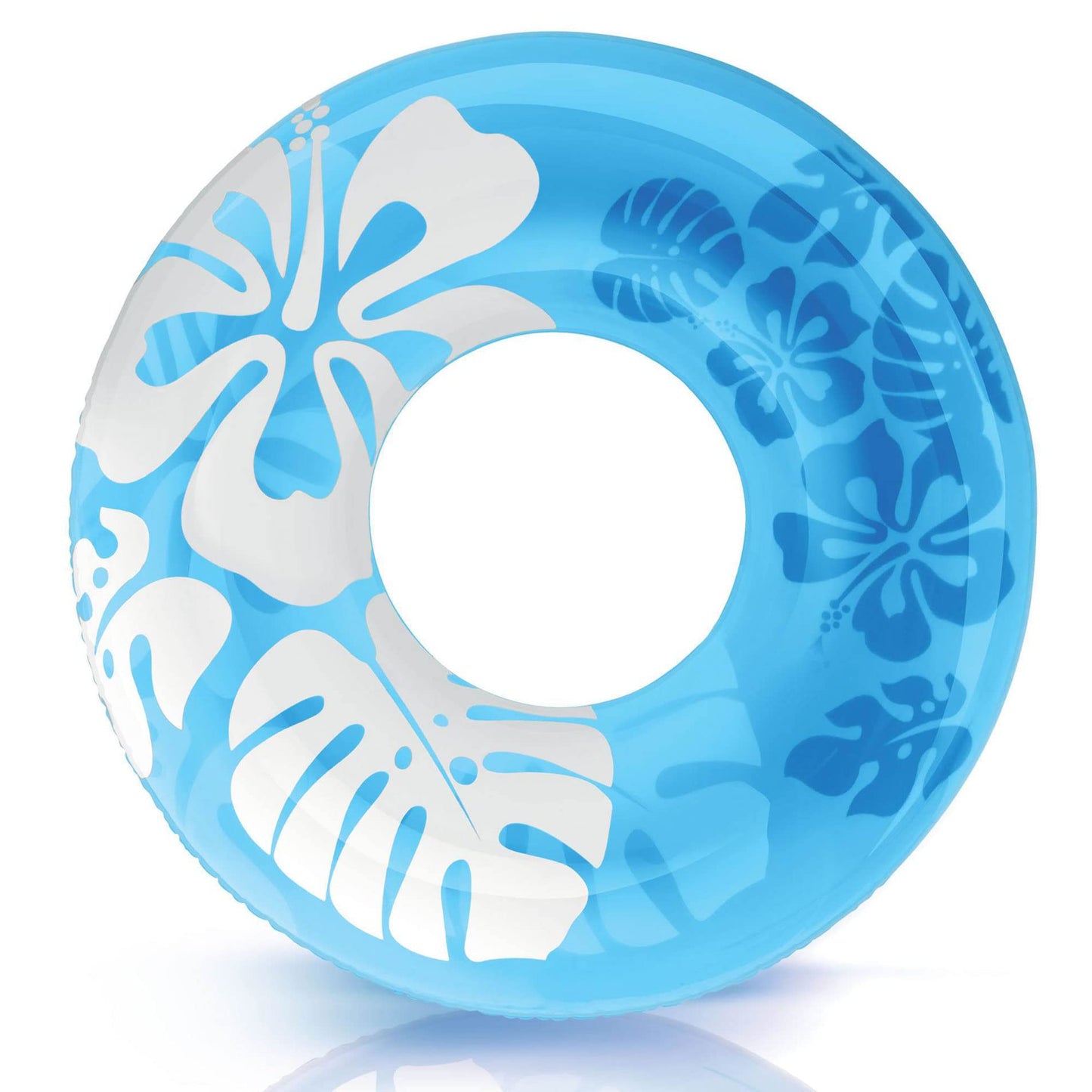 INTEX 59251EP Clear Tropical Inflatable Tube: Floral Graphic Design - 36" Diameter - 132lb Weight Capacity - One Tube - Color May Vary