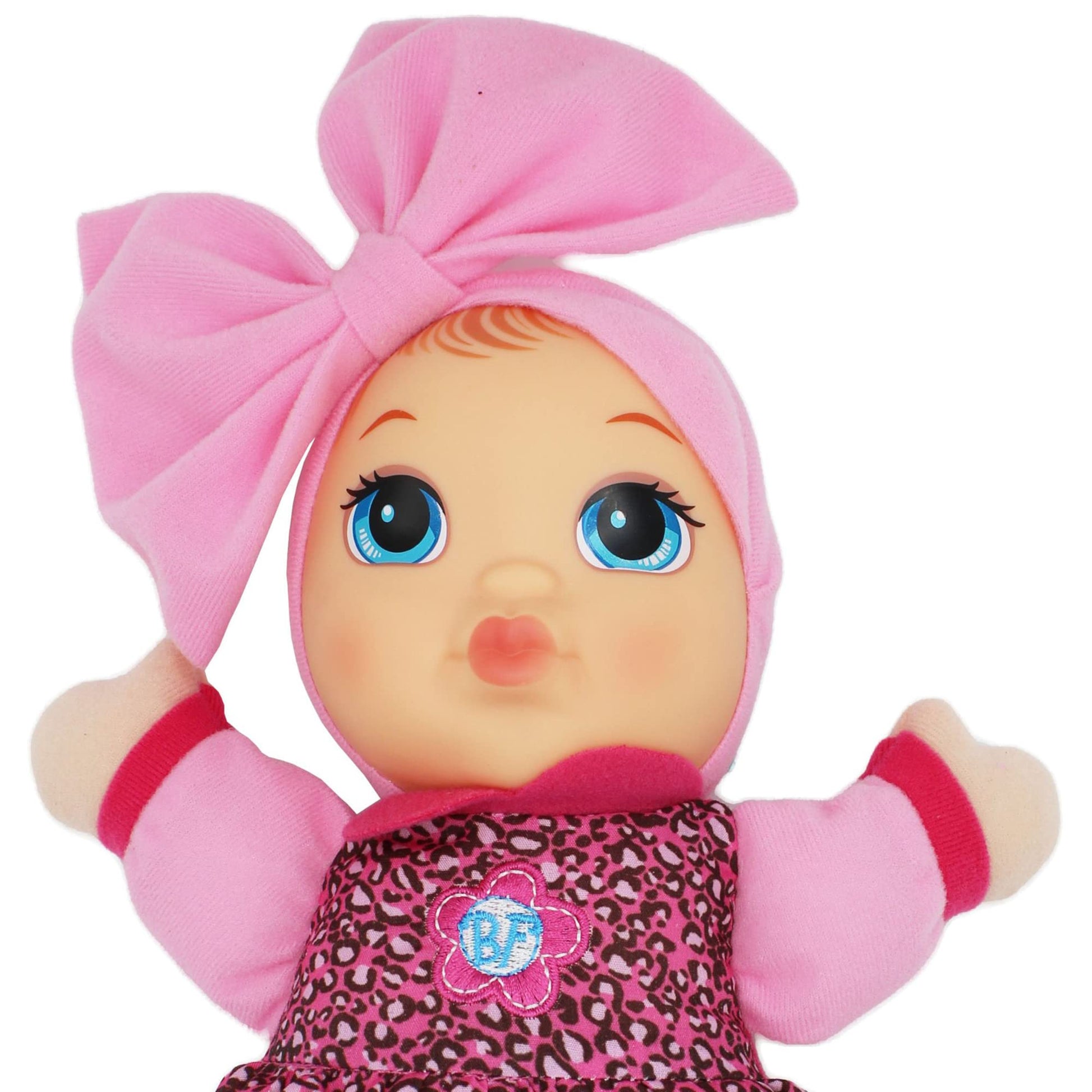 Baby's First Soft & Cuddly Baby Kisses Doll - Dressed in Print Top and Leggings - Press her Tummy for a Sweet Kisses Sounds and Says I Love You