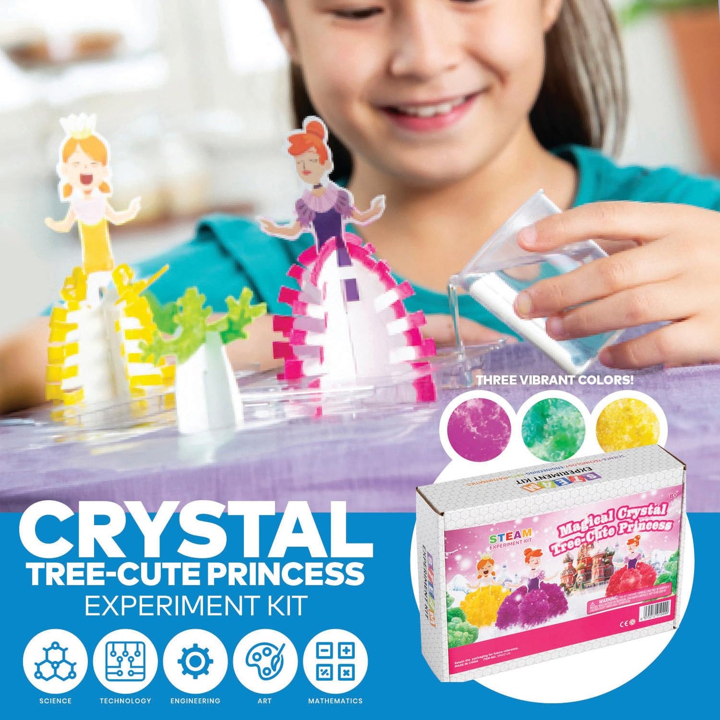 Fun Express 11 3/4" x 10 1/4" STEAM Crystal Princess Crystal Growing Kit