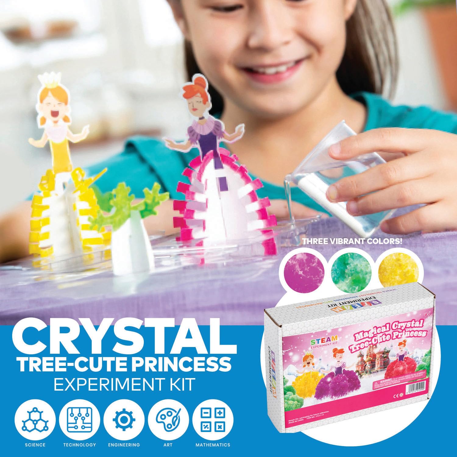 Fun Express 11 3/4" x 10 1/4" STEAM Crystal Princess Crystal Growing Kit