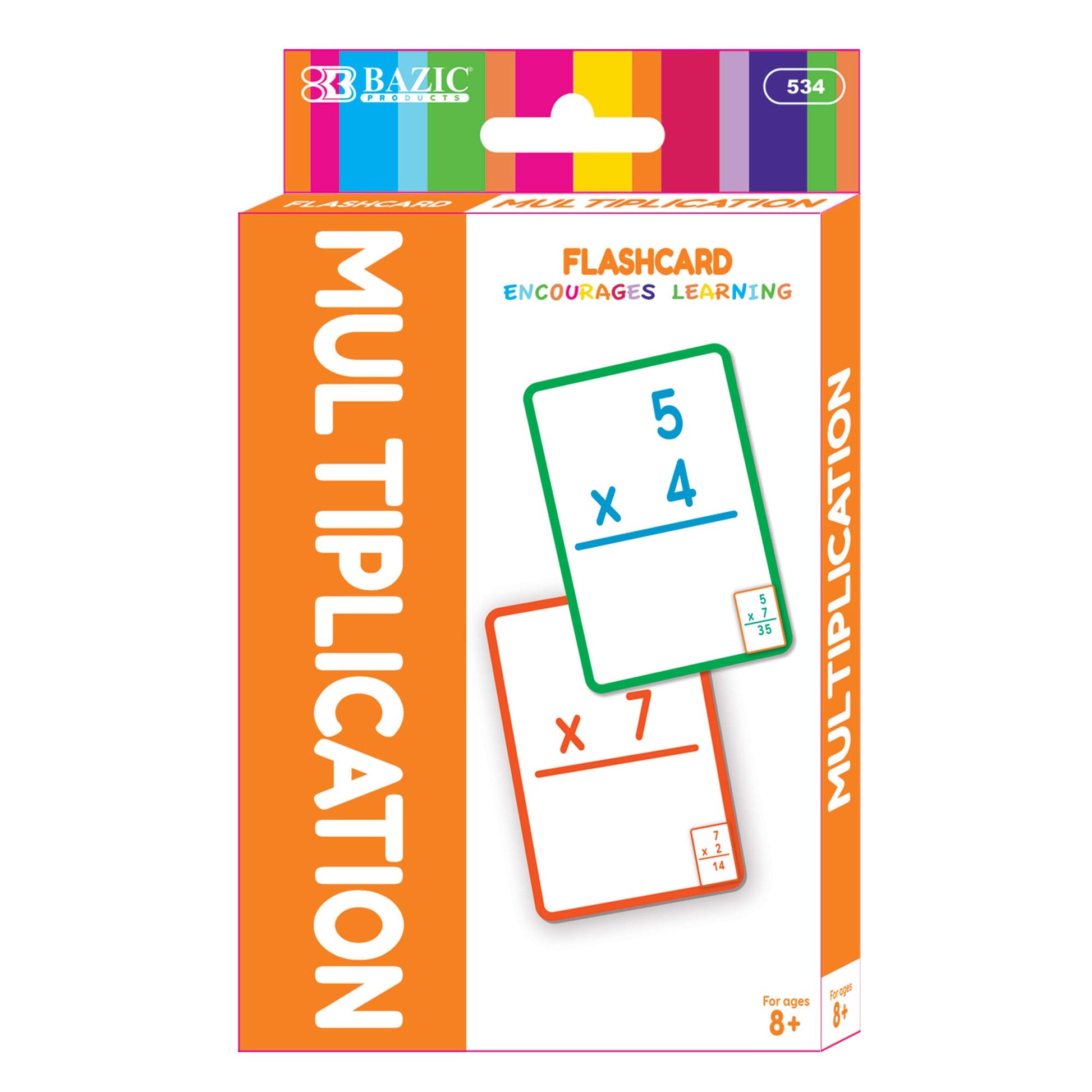 BAZIC Products Multiplication Flash Cards, 36 Cards, Self-Checking
