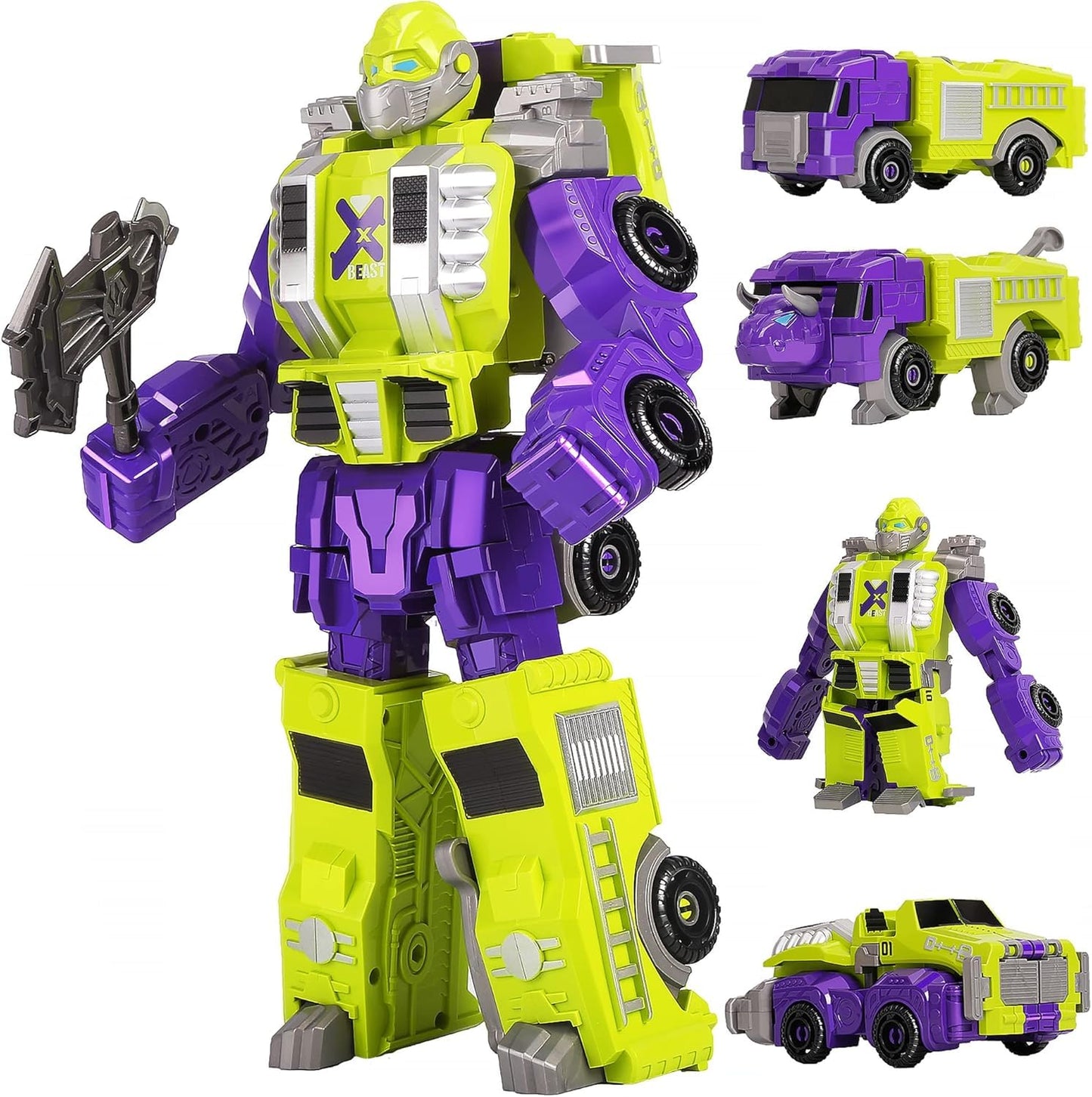 MIEBELY 2Pcs Magnetic Transforming Robot STEM Toy for Kids Ages 3-6