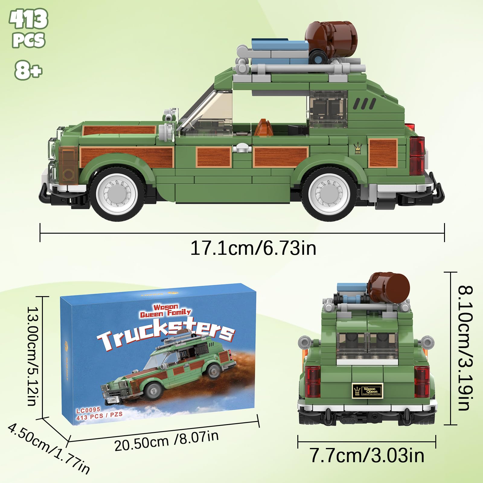 National Vacation Wagon Queen Truckster Building Set, Family Station Wagon Model Building Toys for Movie Fans, 413 Pcs Holiday Camper Toy Kit