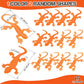 UpBrands 24 Pack ORANGE Super Stretchy Lizard Toys - Tangy Party Favors, Rubber Lizards for Kids, Small Classroom Prizes, Reptile & Newt Toy