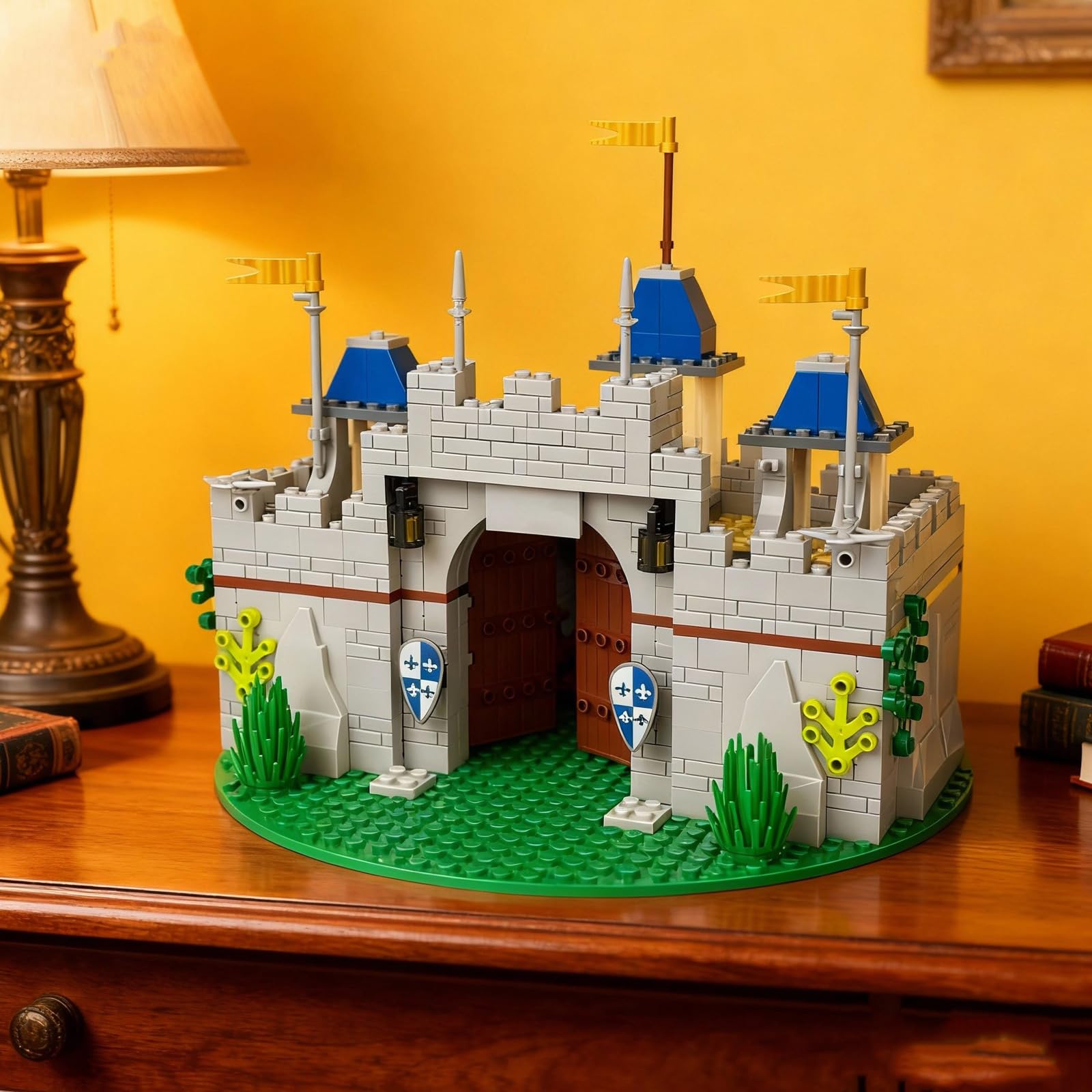 Usoway Medieval Knight Castle Building Blocks Set,Comes with 12 Knights Figures,Compatible with Lego Medieval Town Square Toys,for Adult and Children