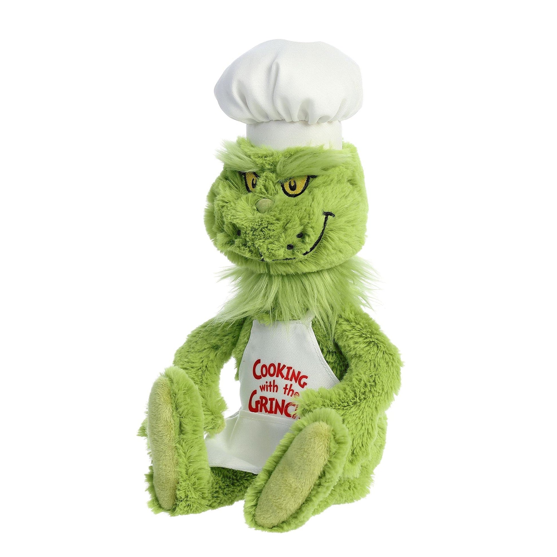 Aurora® Whimsical Dr. Seuss™ Chef Grinch Stuffed Animal - Officially Licensed Plush for Imaginative Play - Perfect for Kids and Adults - Green 14