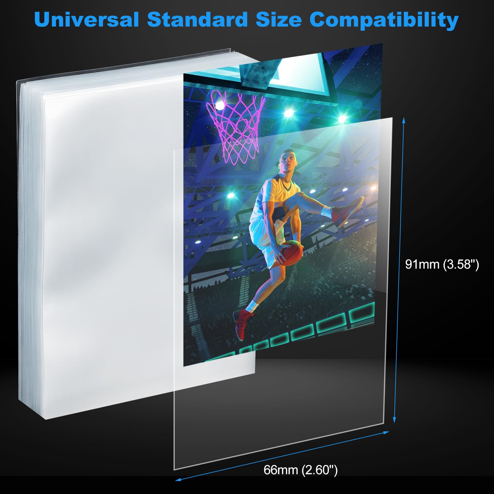 200Pcs Card Sleeves, Penny Sleeve,Trading Card Sleeve, Clear Inner Protector Fit for MTG TCG Baseball Football Soccer Sports Standard Trading Cards