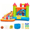 Inflatable Water Slide Bounce House, 10x10 Large Bouncy Castle with Climbing Wall, Splash Pool, Water Cannon & Blower, Heavy Duty Backyard Water Park