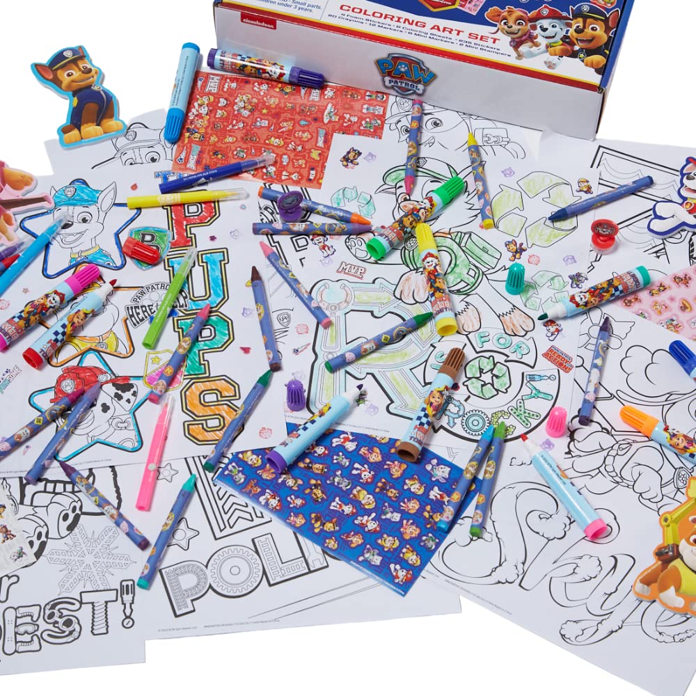 Innovative Designs Nickelodeon Paw Patrol Coloring Art Set for Kids with Stickers and Stampers, 150+ Pieces