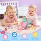 Dinosaur Slide for Toddlers 1-3, Car Ramp Race Track with 4 Push Cars, Pink