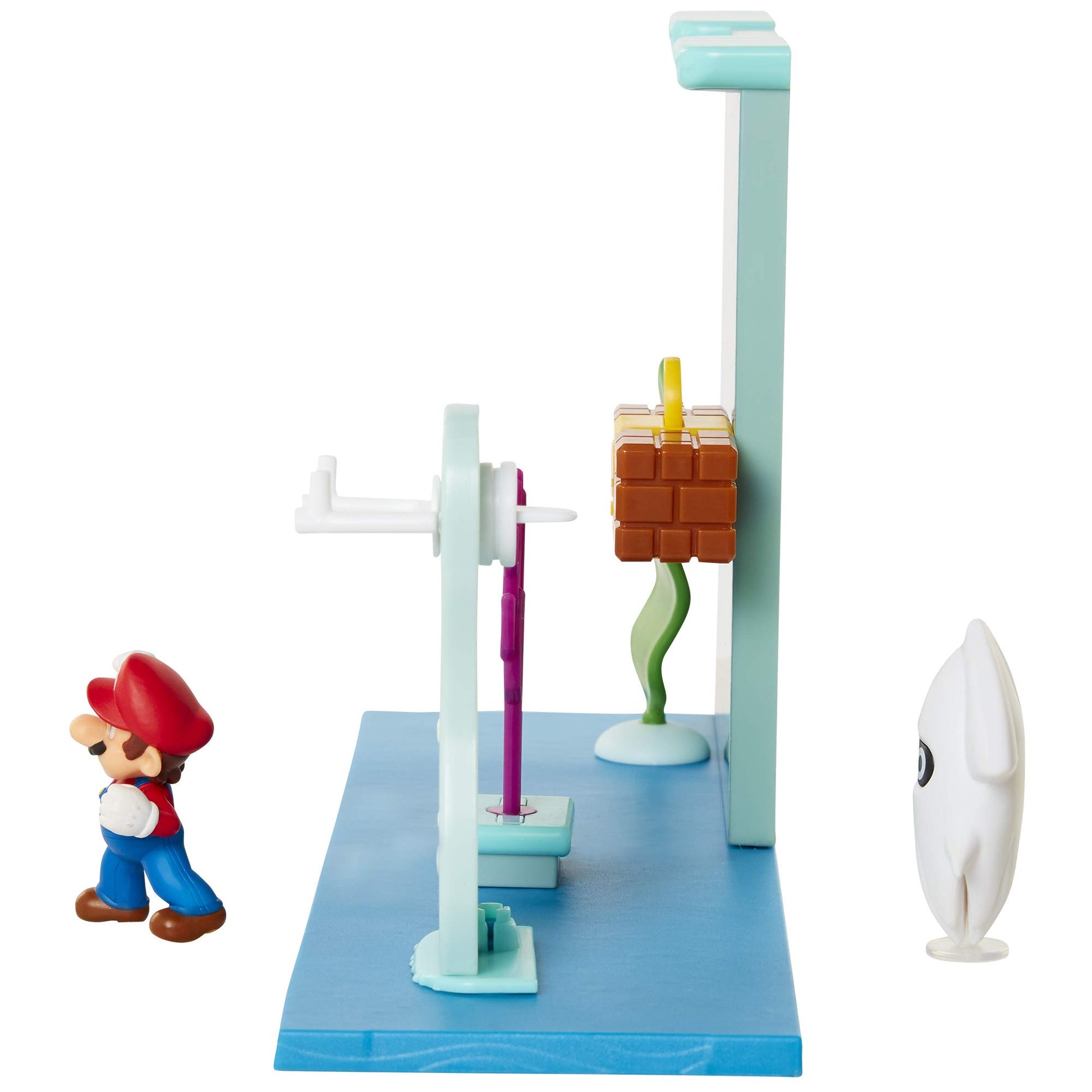 Super Mario Underwater Playset with Interactive Enviromentpiece, 2.5" Articulated Mario Figure & Blooper Squid Figure - Collect & Create Your Mario