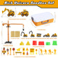 Sand Construction Kit - Play Sand Art Kit with 7 Construction Truck, 2lbs Magic Sand, Castle Molds, Crane, Worker Figures and Road Signs, Construction