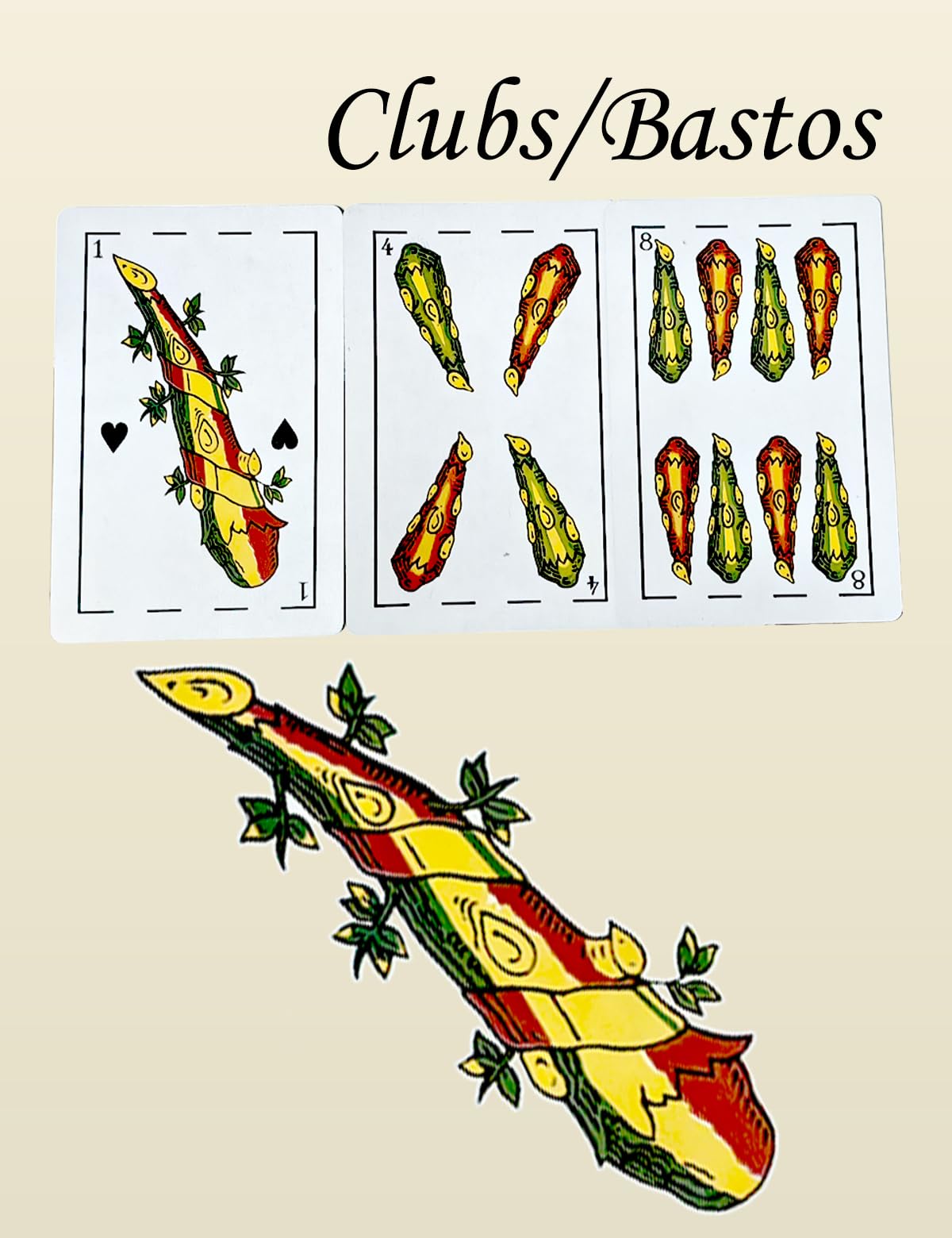 LEQBO 2 Pack Spanish Playing Cards, Baraja Española - 48 Card Deck Mexicana Naipes (1-12 in 4 Suits + 2 Jokers), Traditional Latin American Design