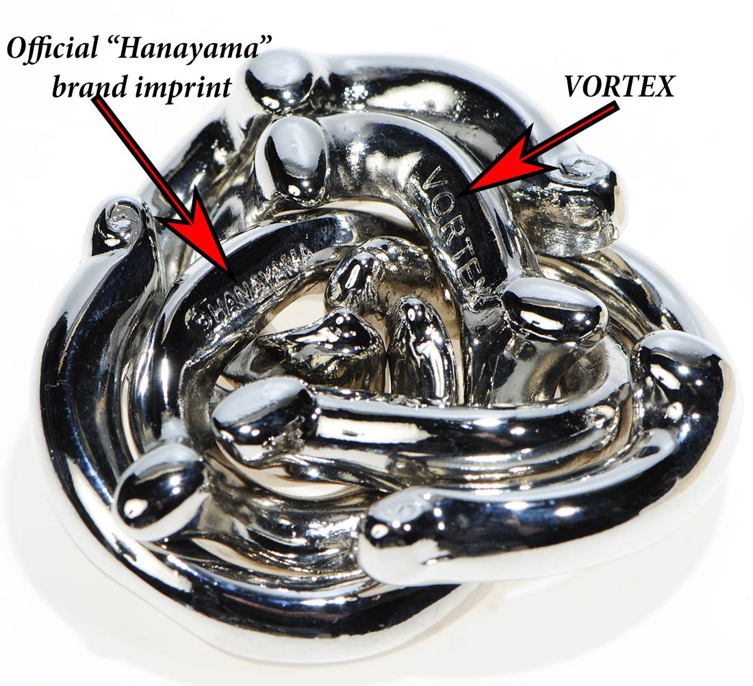 Vortex Hanayama Puzzle, Level 6 Difficulty, Bonus RED Velveteen Pouch, Bundled Items