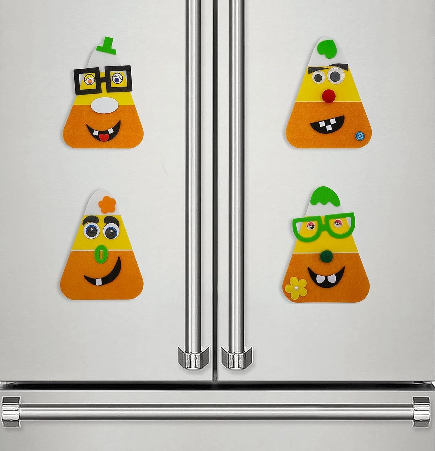 4E's Novelty Halloween Crafts for Kids (4 Pack) Goofy Candy Corn Magnet Foam Craft Kit - Fall Arts and Crafts Activities