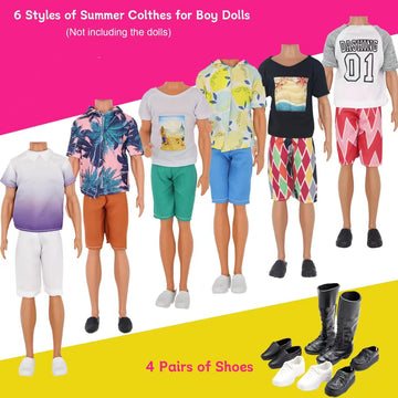 EuTengHao 78Pcs Doll Clothes and Accessories for 11.5 Inch Girl Doll and 12 Inch Boy Includes 28 Wear Clothes Shoes and Couple's Sky Wheel Surfboard