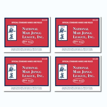 National Mah Jongg League 2026 Mahjong Standard Size Cards Four-Pack Bundle - Official Hands and Rules for American Mahjong (Four Standard-Size Cards)