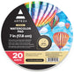 ARTEZA Watercolor Paper, 20 Sheets, 7 Inch Diameter Round Paper Pads, 140lb/300gsm, 100% Cotton, Cold Press, Acid Free Art Paper