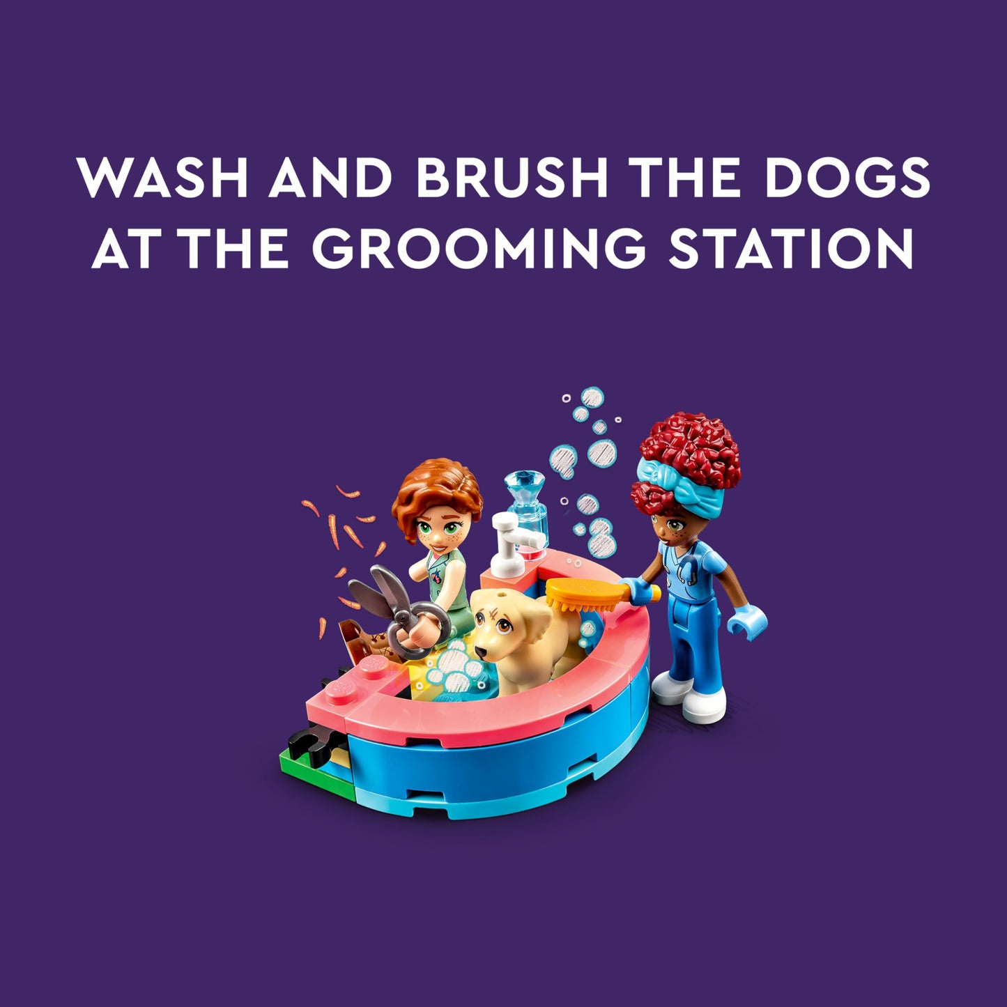 LEGO Friends Dog Rescue Center 41727, Pet Animal Playset for Kids with Autumn and Zac Mini-Dolls, Toy Vet Set, Sensory Toy for Kids Ages 7 Plus Years