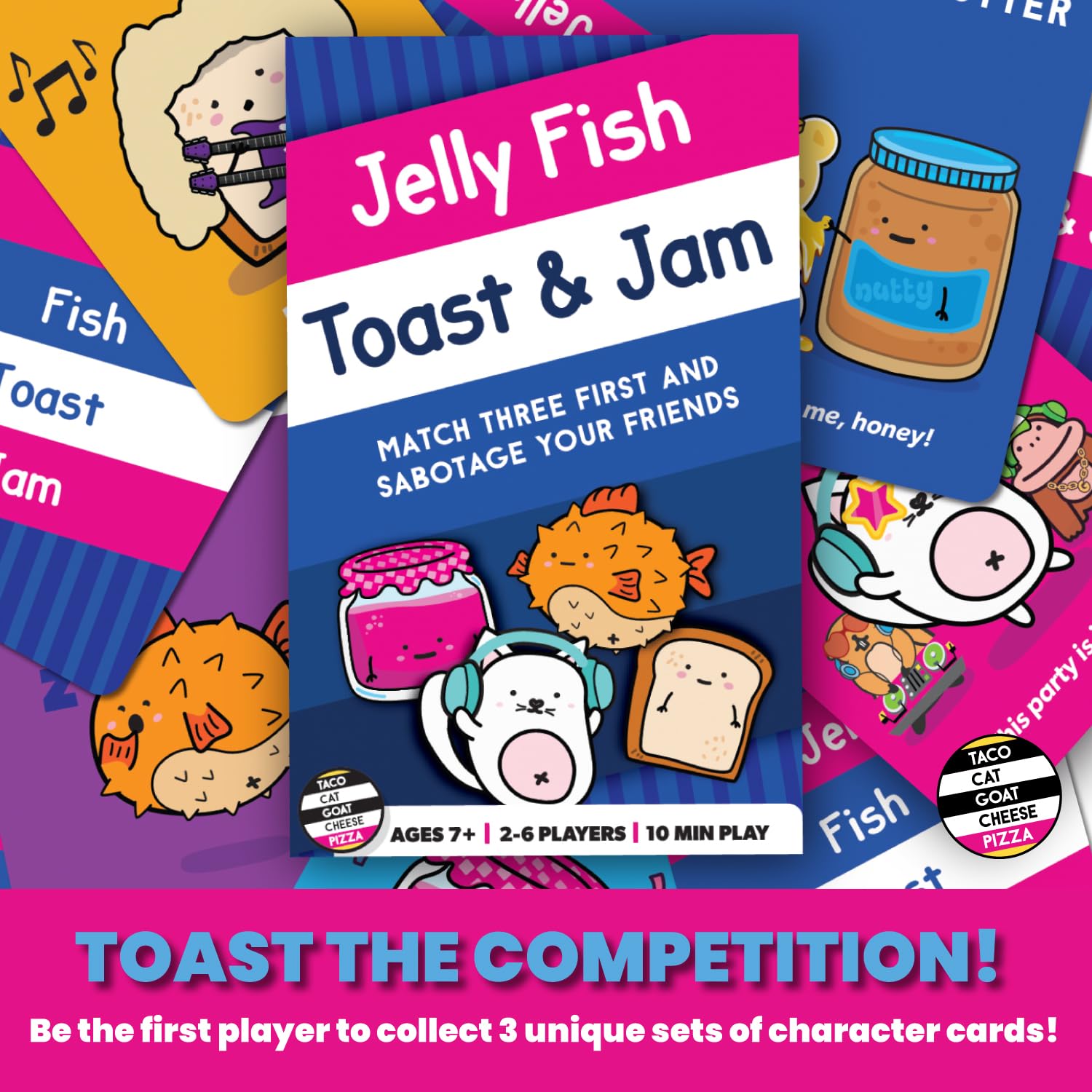 Jelly Fish Toast & Jam Wildly Entertaining Strategy Card Game for Family and Group Game Night | Easy to Learn and Play with 10 Minute Rounds | Fun