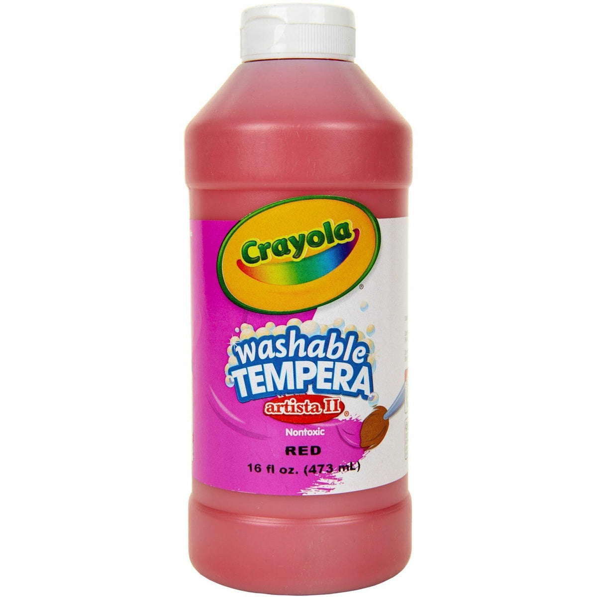 Crayola Artista II Washable Tempera Paint 16oz Red, Pint
