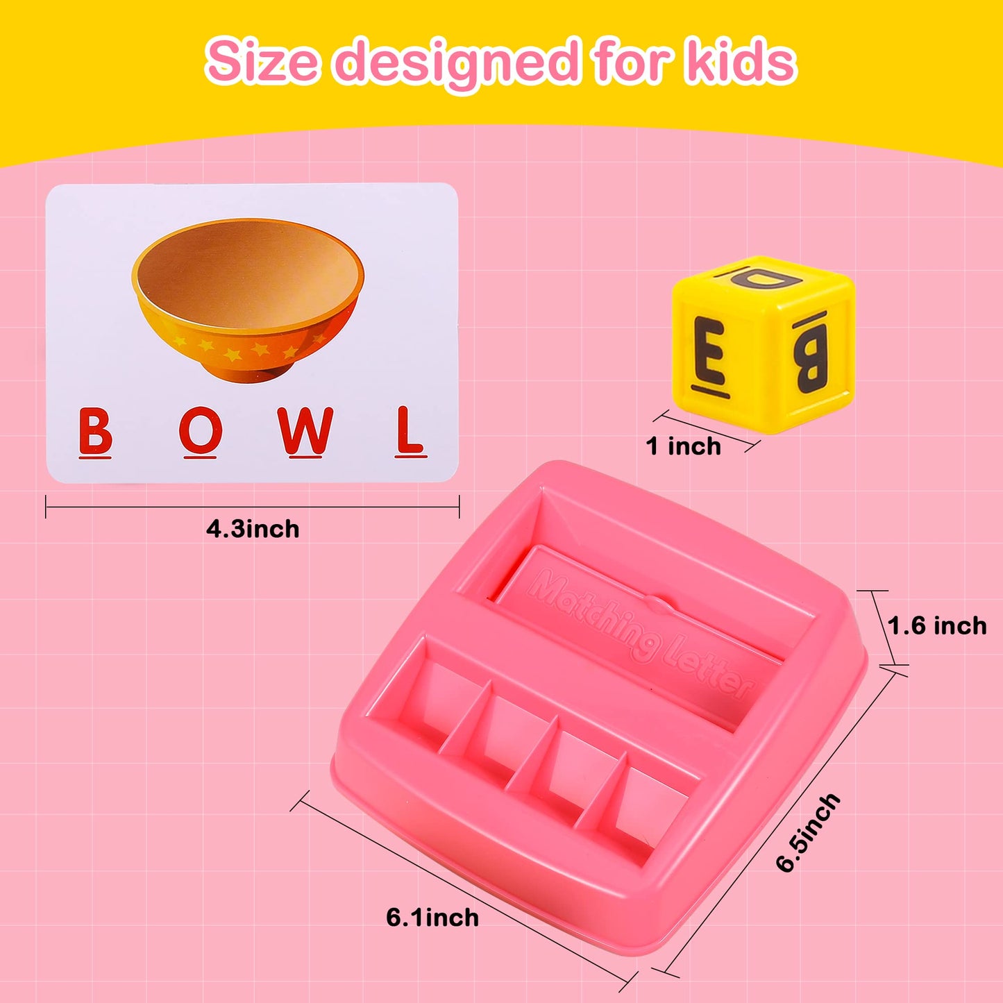 Fenikso Matching Letter Game, Alphabet Spelling & Reading Words, Objects & Color Recognition, Early Learning Educational Toy for Preschooler