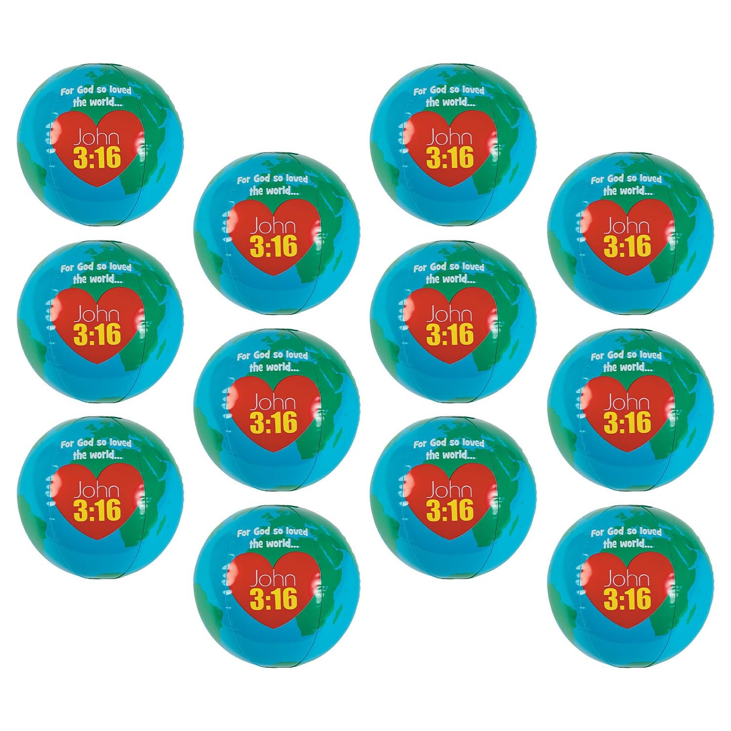 Fun Express Inflatable God Loves The World Globes, 12 Pack, 10 Inch