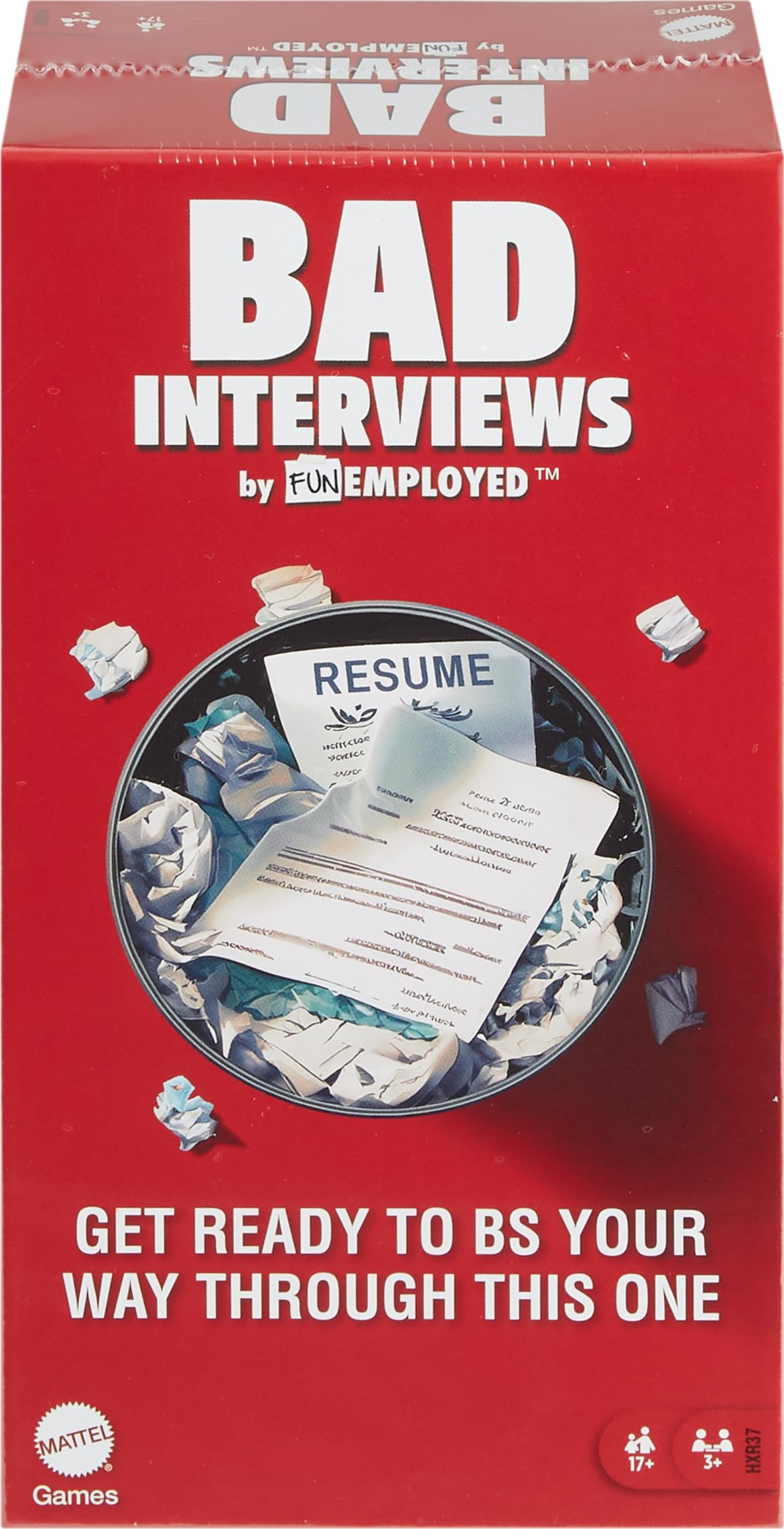 Mattel Games Bad Interviews by Funemployed Adult Party Game, Ages 17+