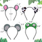 12pcs Jungle Animal Safari Headbands with Animal Hair Hoops - Photo Booth Props, Party Favors and Decorations for Kids and Adults