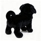 TUKVESZE Black Pug Dog Stuffed Animal, 12 inch Pug Dog Plush Toy Lifelike Dog Stuffed Animals for Girls and Boys Birthday Day, New Year (Black)