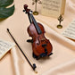 Miniature Violin, Tiny Violin Mini Musical Instrument, Miniature Model Dollhouse, Furniture Crafts Ornament for Dollhouse Fairy Garden Decoration